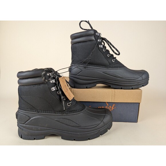 Weatherproof Vintage Joe Duck Boots Mens 11M Black Lace Up Outdoor Shoes MWB